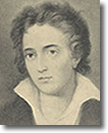 バイロンと同じ英国の詩人パーシー・ビッシュ・シェリー (Percy Bysshe Shelley 1792-1822)。今日でも甘美な潤いを与える詩集本、書籍を残す。
